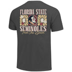 Image One Comfort Colors Florida State Seminoles/Seminole Logo Flower Design Short Sleeve T-shirt - Pepper