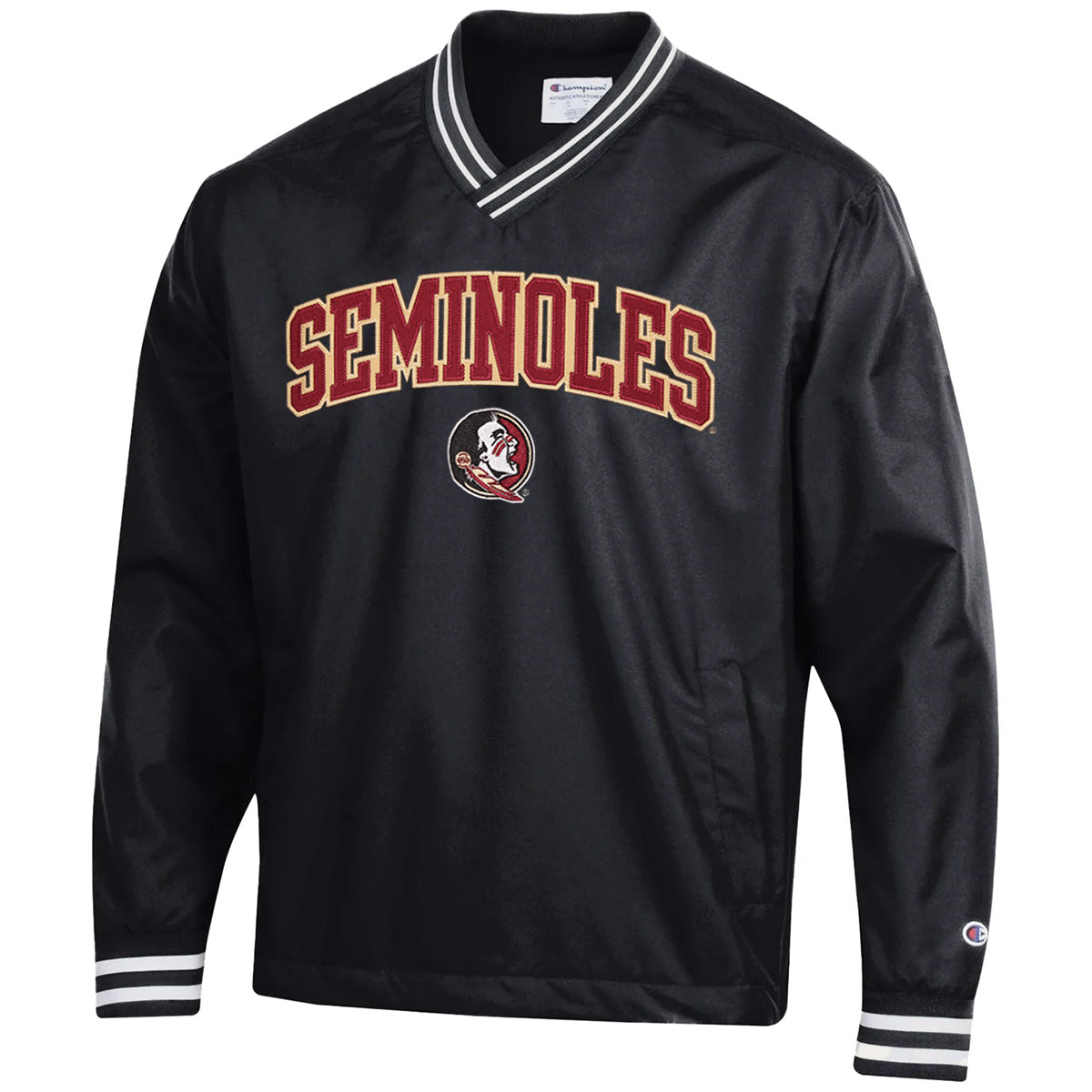 Champion Men's Seminoles/Seminole Logo V-neck Scout Jacket - Black