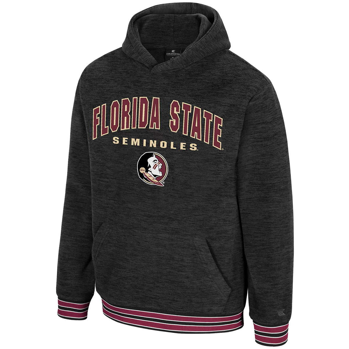 Colosseum Men's Florida State Seminoles/Seminole Logo Polar Fleece Hood - Charcoal