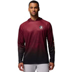 Columbia Men's Seminole Logo Super Terminal Tackle Long Sleeve Hooded Shirt - Garnet/Black