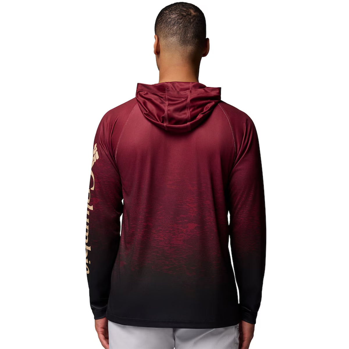 Columbia Men's Seminole Logo Super Terminal Tackle Long Sleeve Hooded Shirt - Garnet/Black
