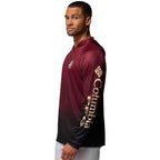 Columbia Men's Seminole Logo Super Terminal Tackle Long Sleeve Hooded Shirt - Garnet/Black