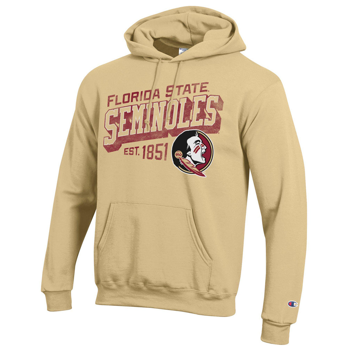 Champion Men's Florida State Seminoles/Seminole Logo Design Powerblend Hood - Vegas Gold