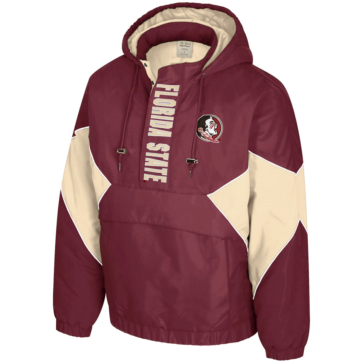 Colosseum Men's Florida State/Seminole Logo 1/4 Zip Heavy Jacket - Garnet/Gold