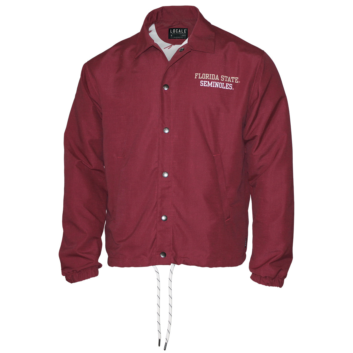 League Men's Florida State Seminoles/Seminole Logo Icon Coach's Jacket - Garnet