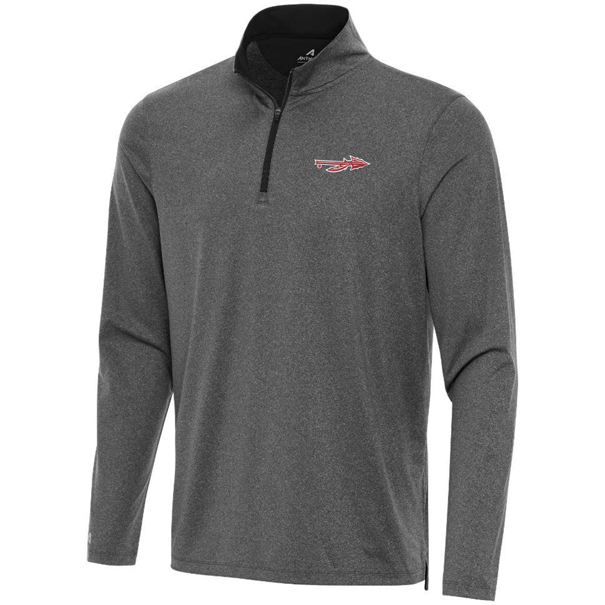 Antigua Men's Spear Logo 1/4 Zip Pullover - Heathered Black