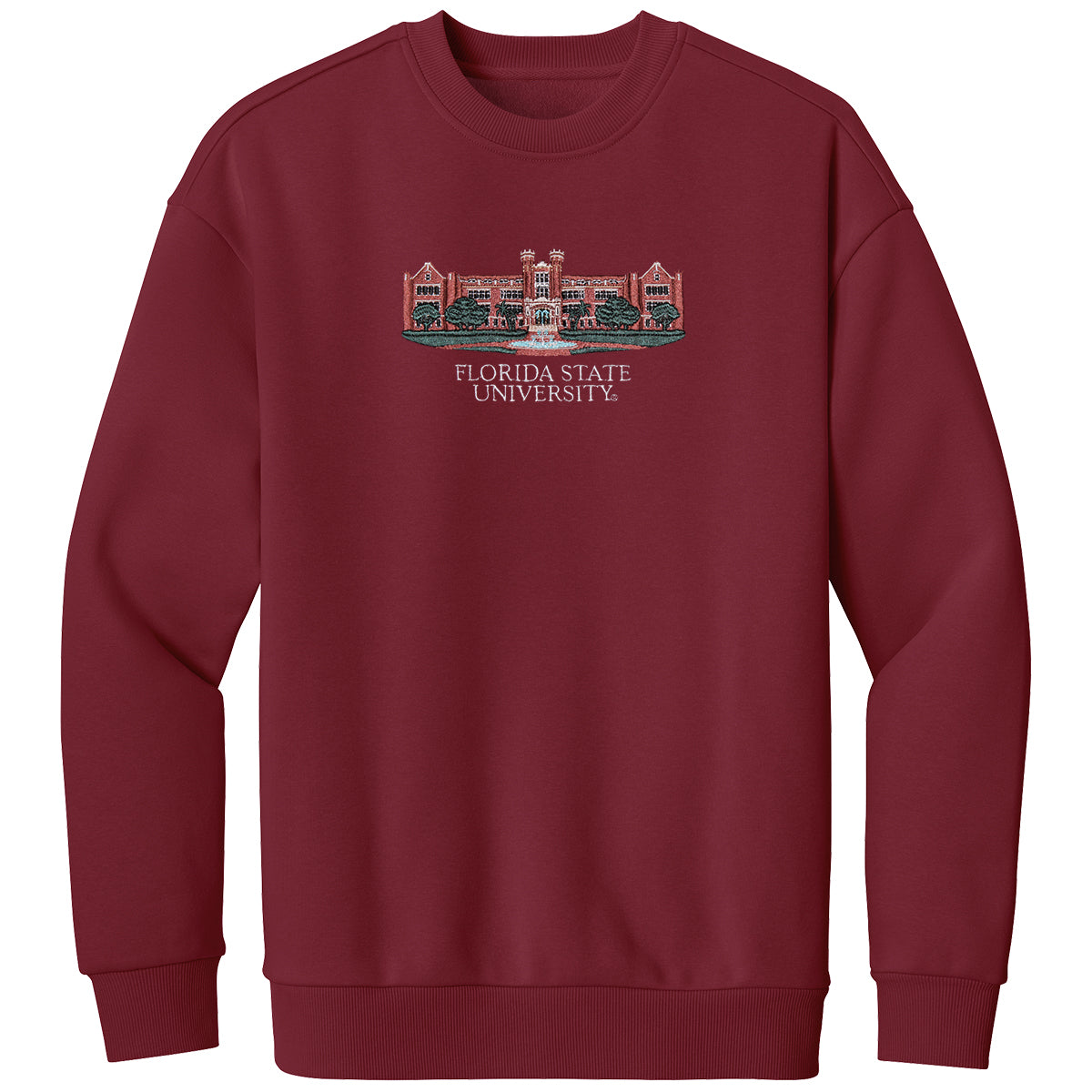 College Traditions Men's Westcott Embroidered Design Crew Fleece - Garnet