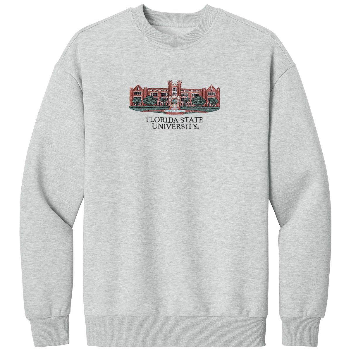 College Traditions Men's Westcott Embroidered Design Crew Fleece - Heather Grey