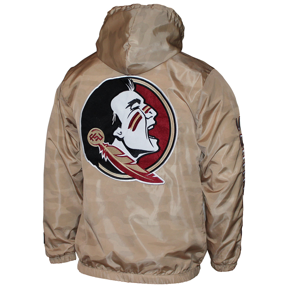 Something Inked Men's Stacked FSU/Seminole Logo Full-Zip Hooded Lightweight Jacket - Gold