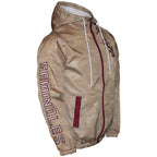 Something Inked Men's Stacked FSU/Seminole Logo Full-Zip Hooded Lightweight Jacket - Gold
