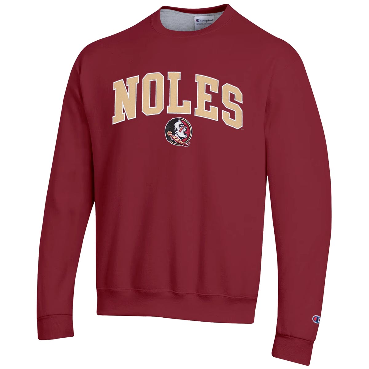 Champion Men's Noles/Seminole Logo Crew Fleece - Garnet