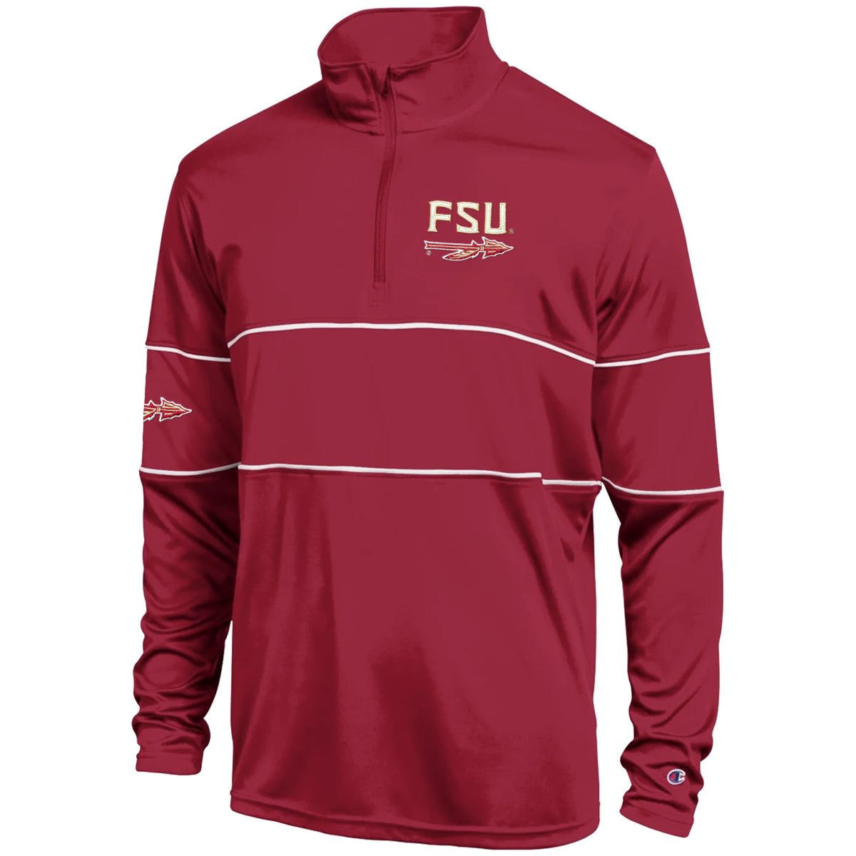 Champion Men's FSU Spear 1/4 Zip Performance Jacket - Garnet