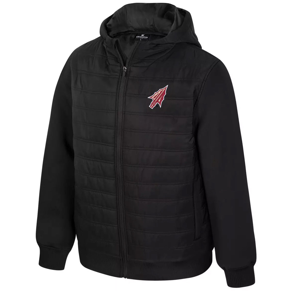 Colosseum Men's Arrowhead Logo Scuba Hooded Full-Zip Puffer Jacket - Black