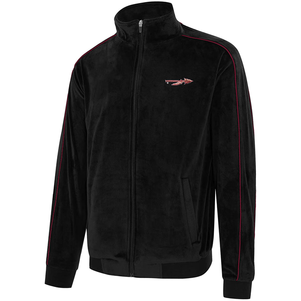 Concept Sports Men's Spear Logo Velour Full-Zip Jacket - Black