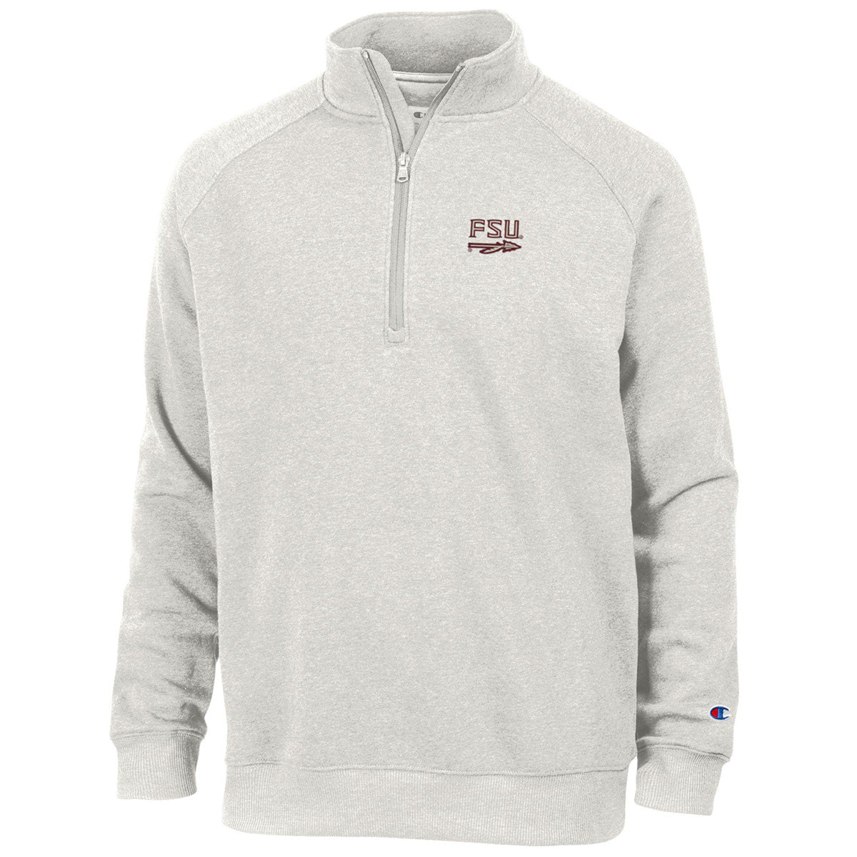 Champion Men's FSU Spear Triumph 1/2 Zip Fleece - Pebblestone