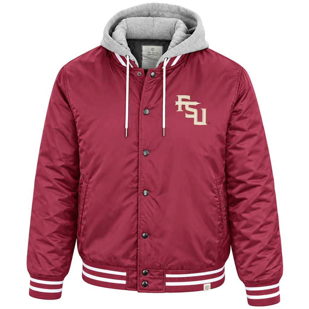 Colosseum Men's Stacked FSU Hooded Puffer Jacket - Garnet