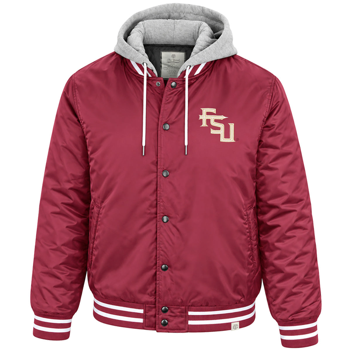 Colosseum Men's Stacked FSU Hooded Puffer Jacket - Garnet
