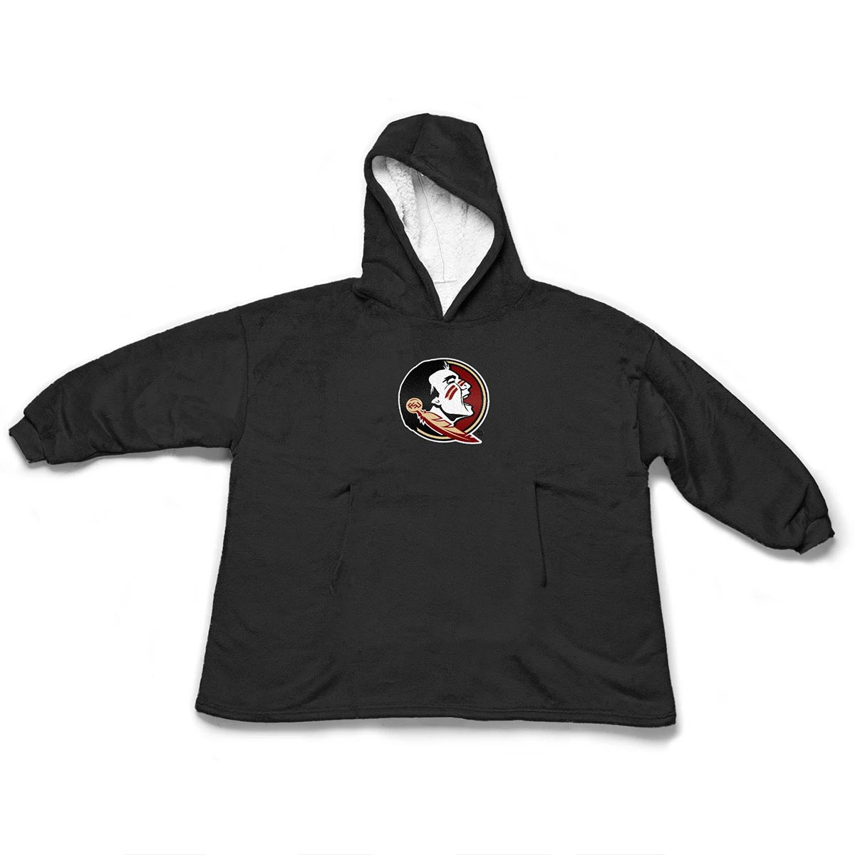 Northwest Seminole Logo Silk Touch Hooded Sherpa Throw - Black
