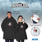 Northwest Seminole Logo Silk Touch Hooded Sherpa Throw - Black