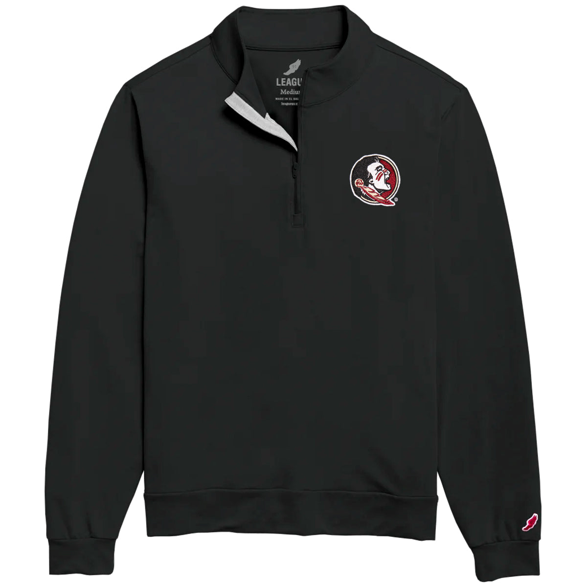 League Men's Seminole Logo Lightweight Tri-blend 1/4 Zip - Black