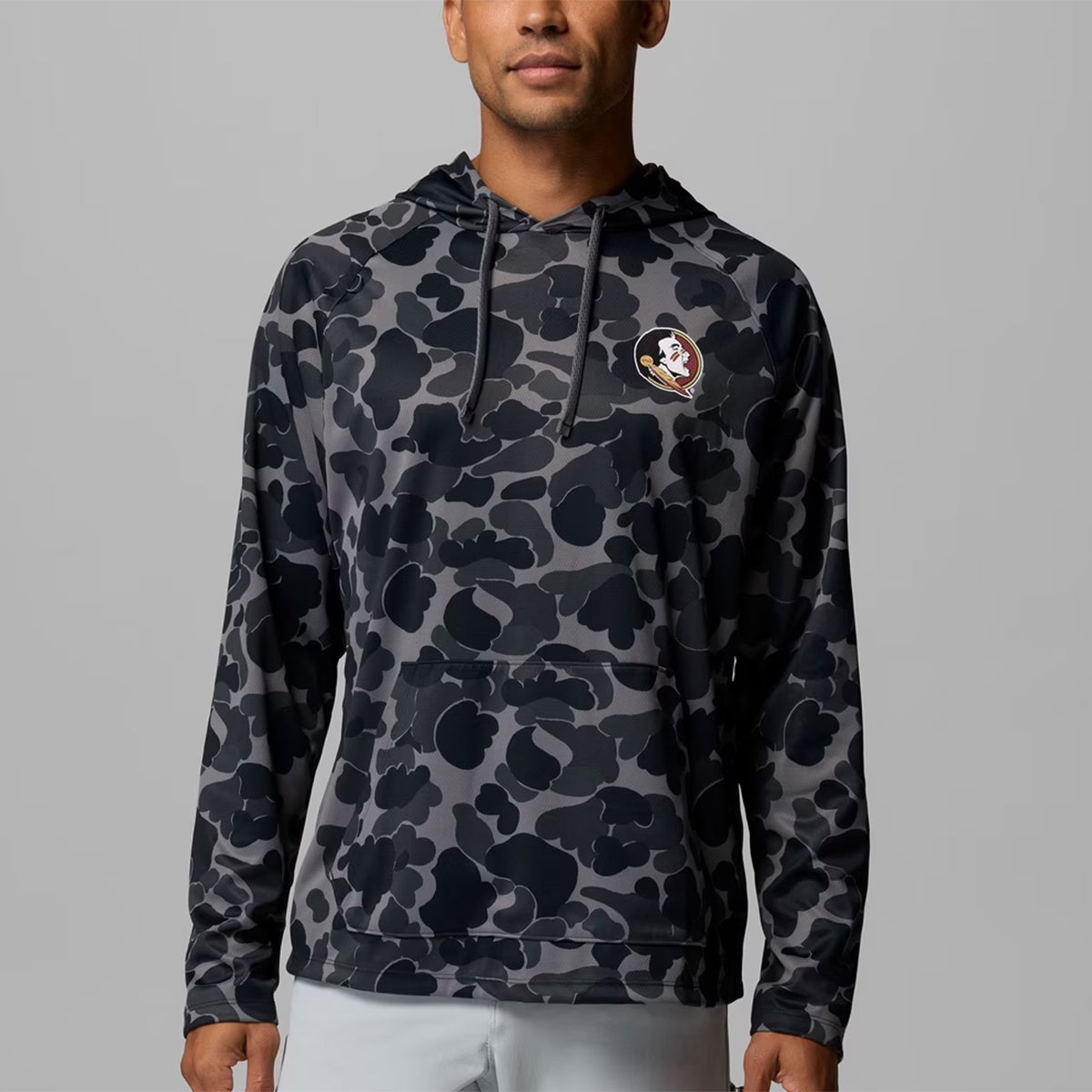 Columbia Men's Seminole Logo Collegiate Wild Cast Camp Hoodie -  Black Camo