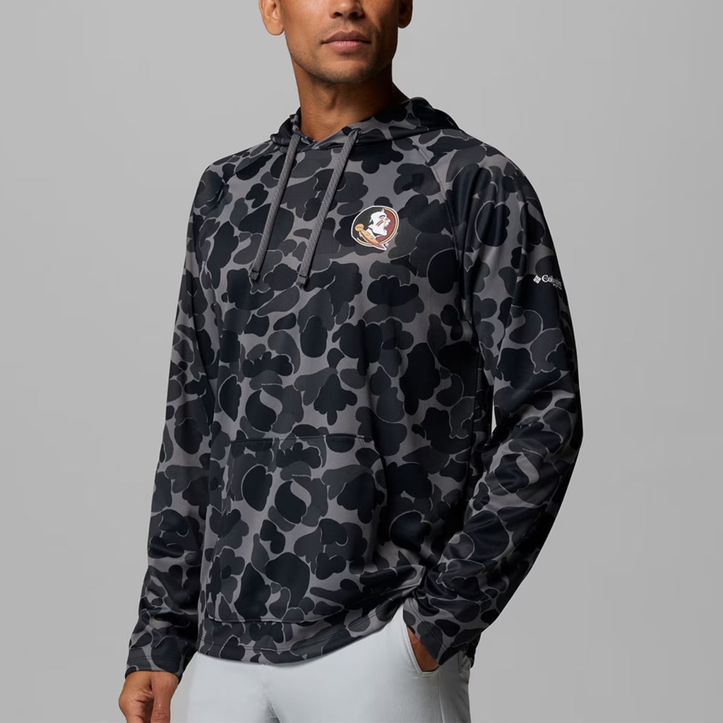 Columbia Men's Seminole Logo Collegiate Wild Cast Camp Hoodie -  Black Camo
