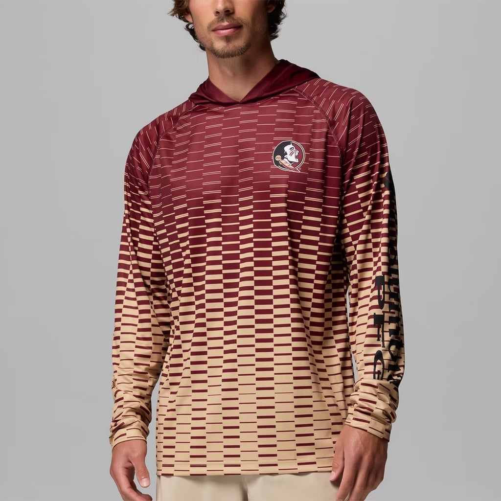 Columbia Men's Seminole Logo Super Terminal Tackle Hoodie - Garnet/Gold