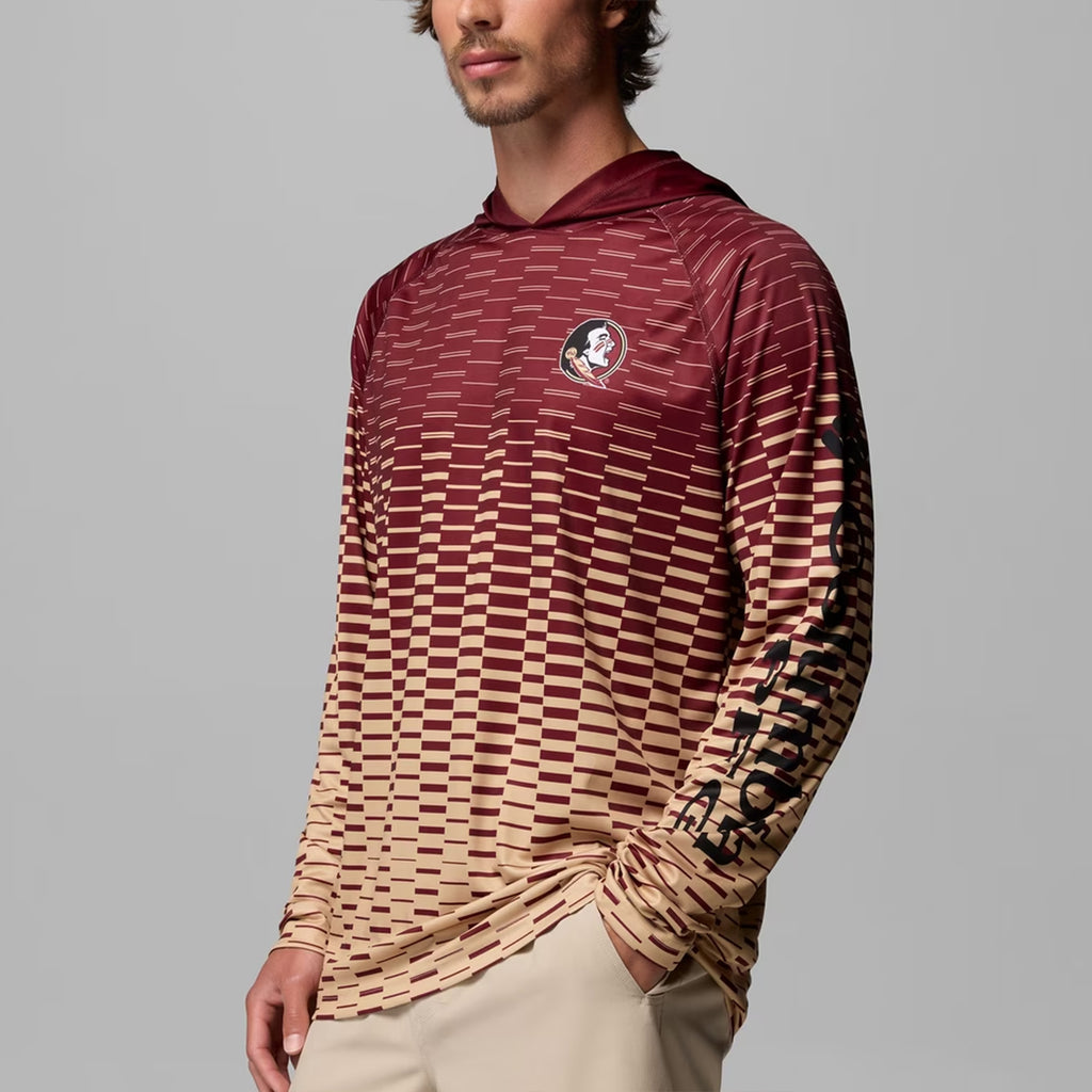 Columbia Men's Seminole Logo Super Terminal Tackle Hoodie - Garnet/Gold