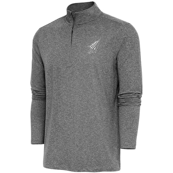 Antigua Men s Arrowhead Logo Brushed Heather 1 4 Zip Pullover Heathe Garnet Gold