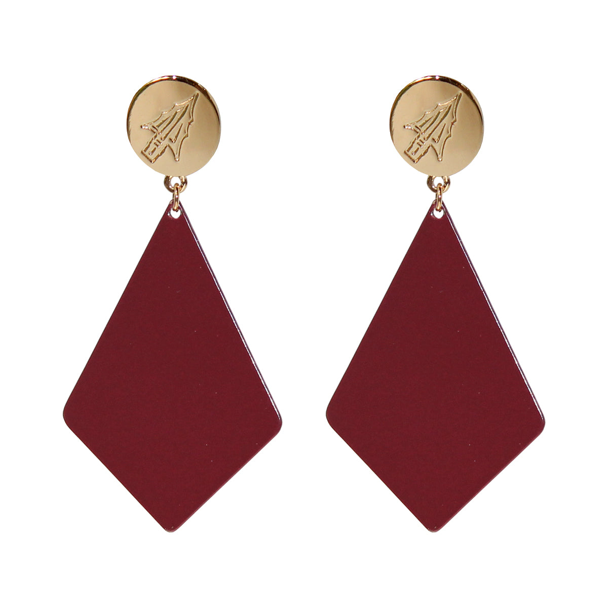 Emerson Street Arrowhead Dangle Earrings - Gold/Garnet