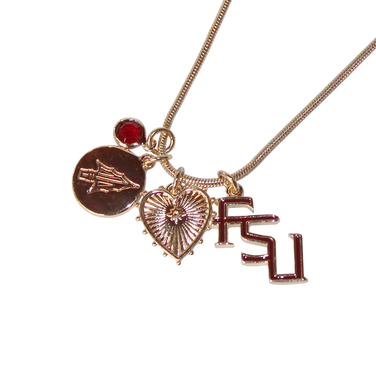 Emerson Street Stacked FSU/Arrowhead Multi Charm Necklace
