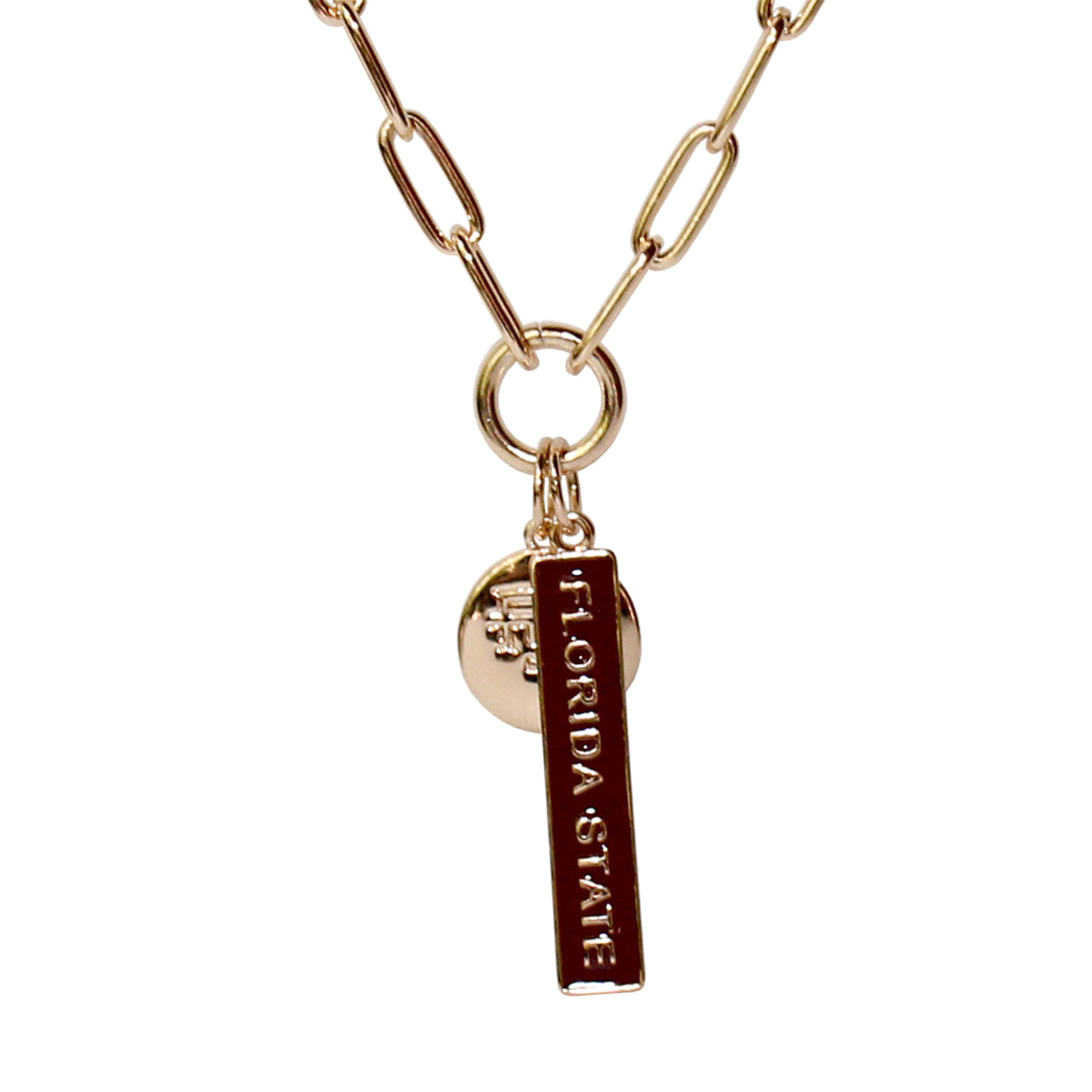 Emerson Street Florida State/Stacked FSU Charms Necklace - Gold