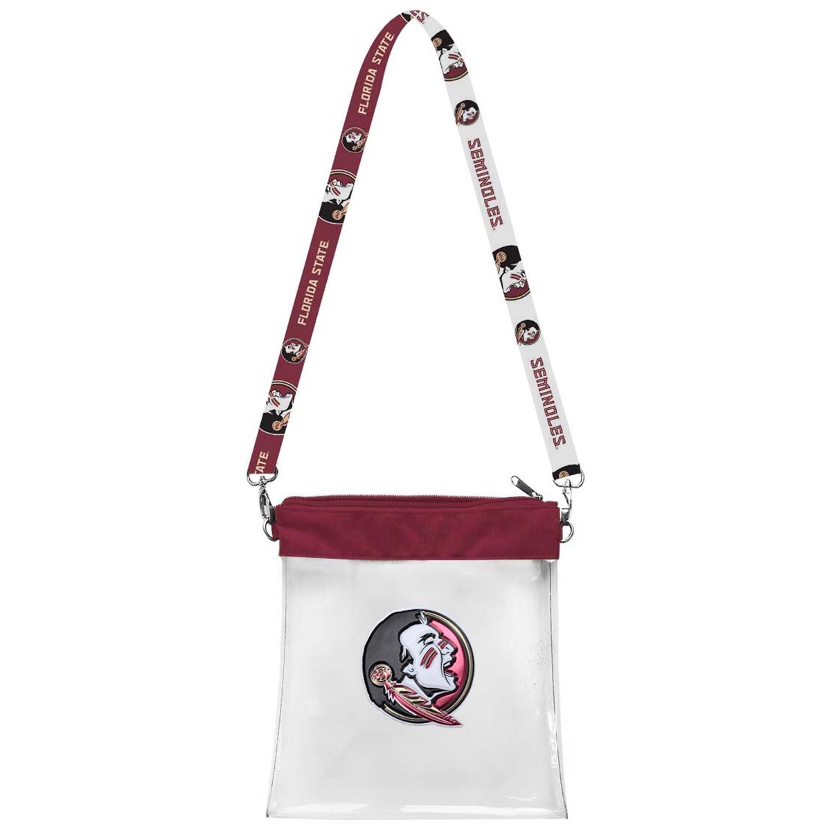 Little Earth 3D Seminole Logo Clear Square Stadium Tote