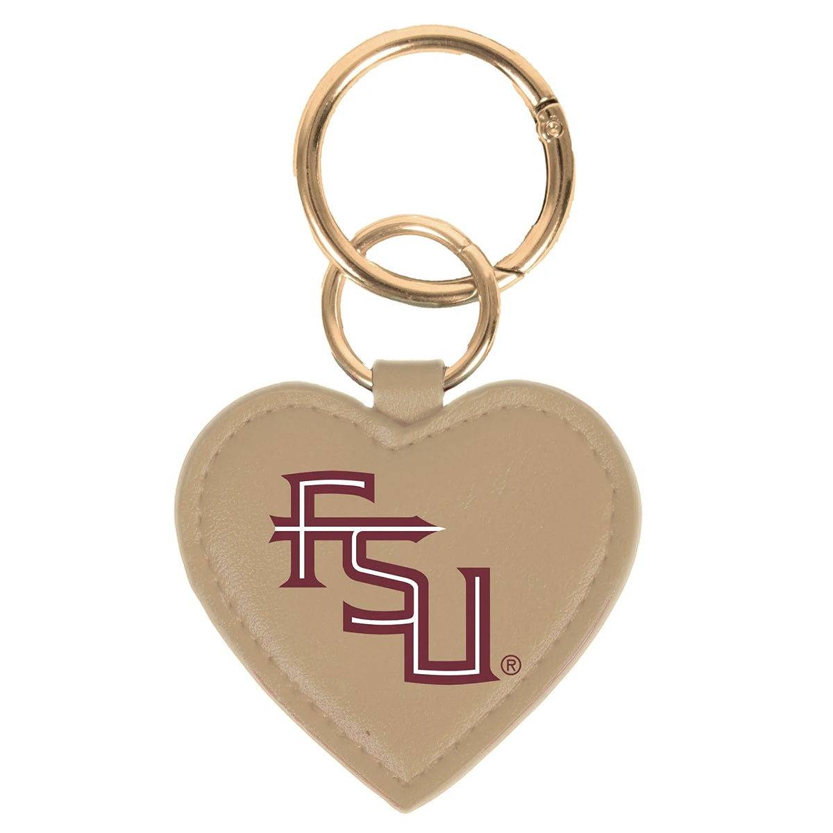 Desden Stacked FSU Heart Purse Charm - Gold