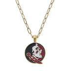 Canvas Enamel Seminole Logo Pendant 16" Necklace