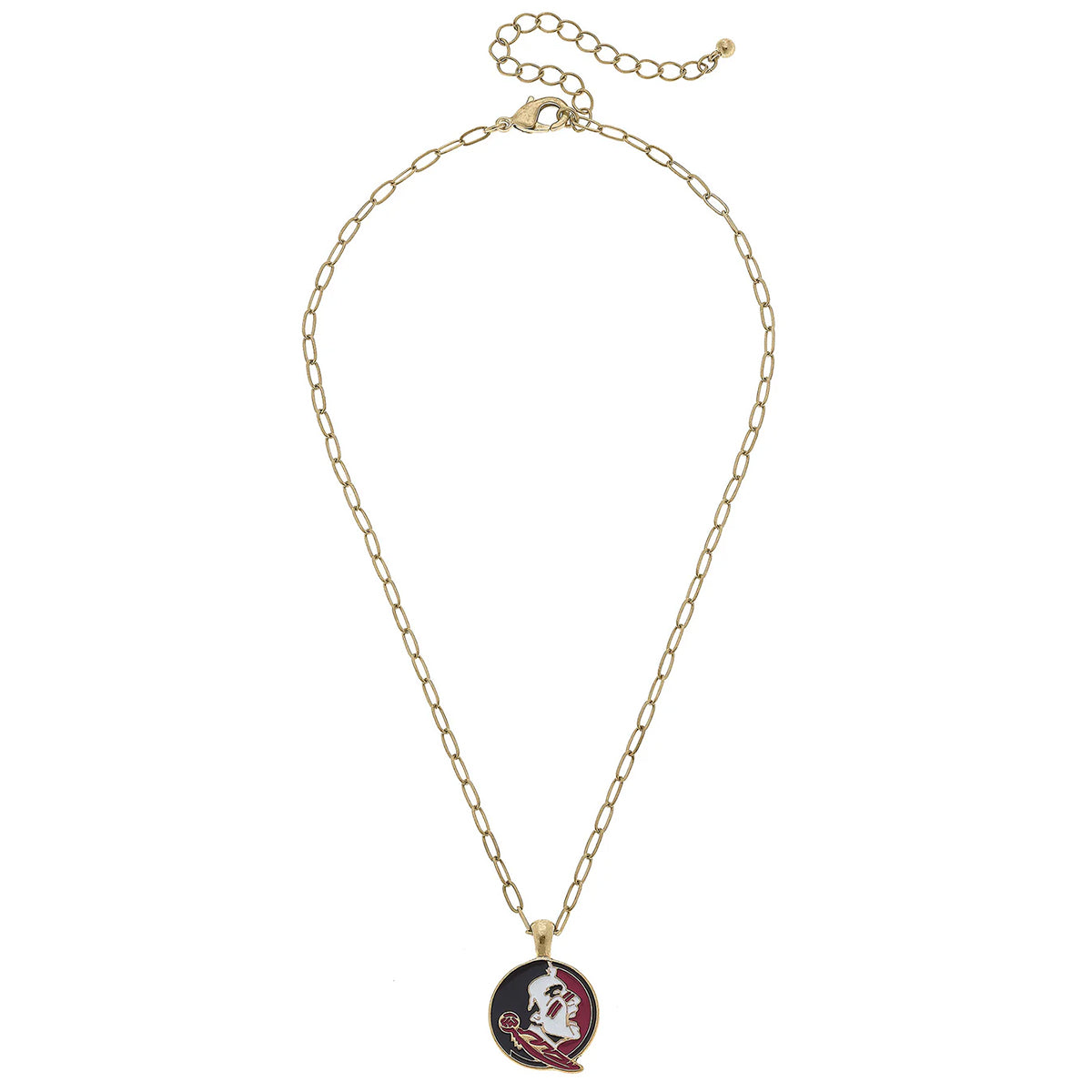 Canvas Enamel Seminole Logo Pendant 16" Necklace