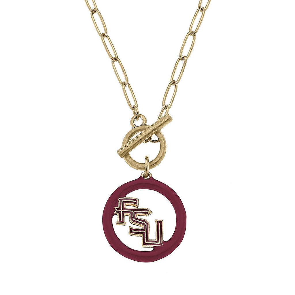 Canvas Enamel Stacked FSU 16" Necklace