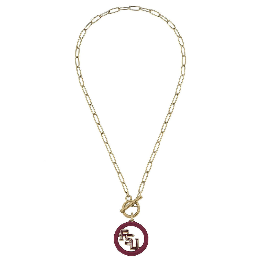 Canvas Enamel Stacked FSU 16" Necklace