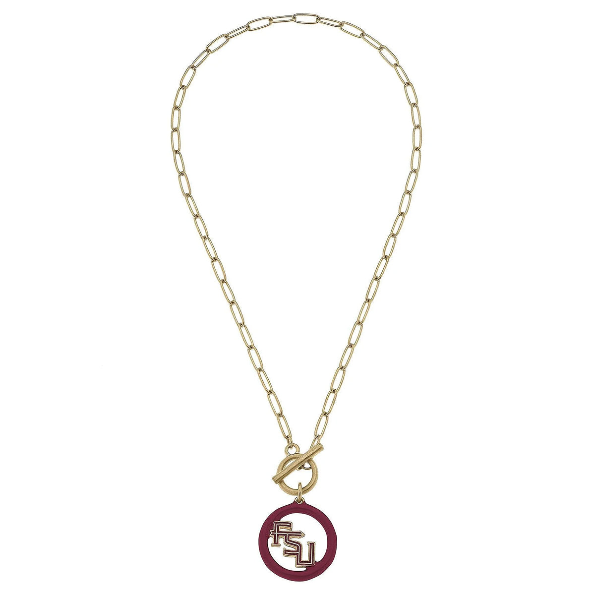 Canvas Enamel Stacked FSU 16" Necklace