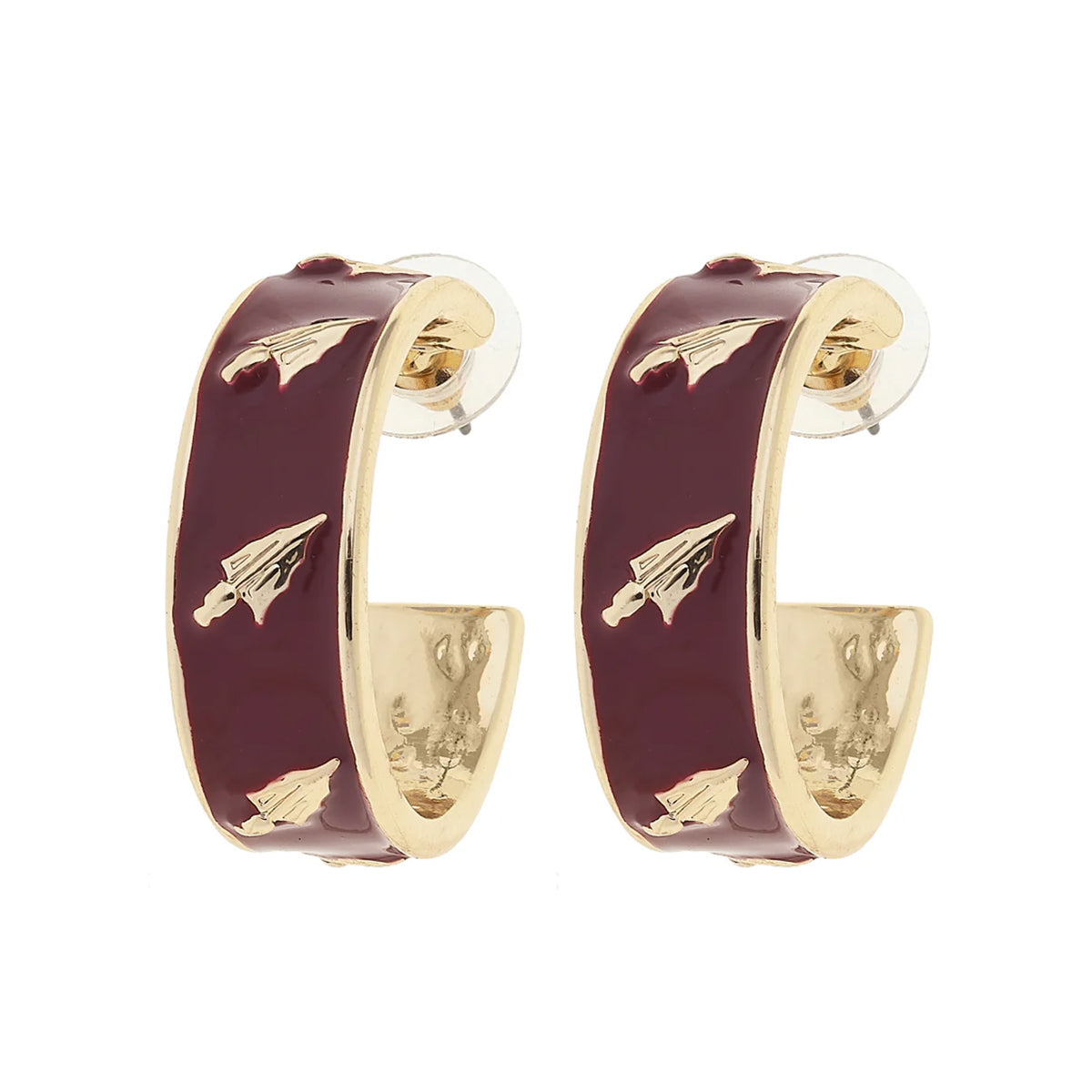 Canvas Arrowhead Enamel Hoop Earrings
