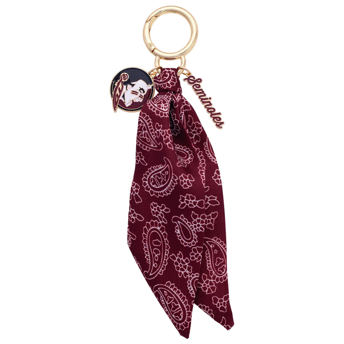 Canvas Seminole Logo/Seminoles 8" Bandana Bag Charm - Garnet