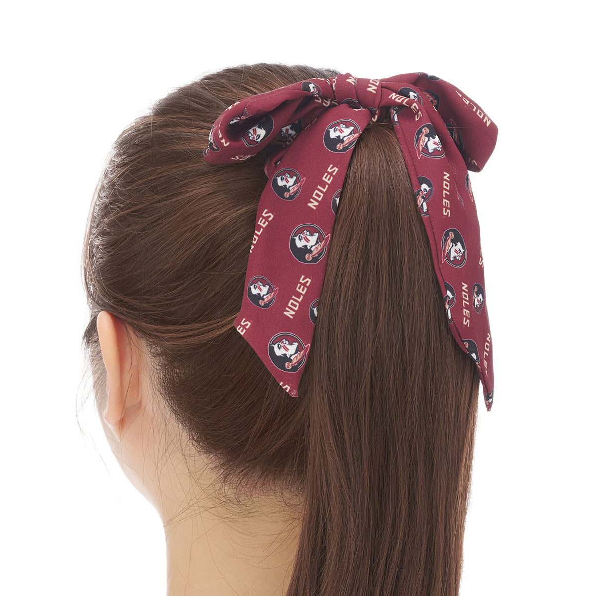 ZooZatz Seminole Logos/Noles Bow Scrunchie - Garnet