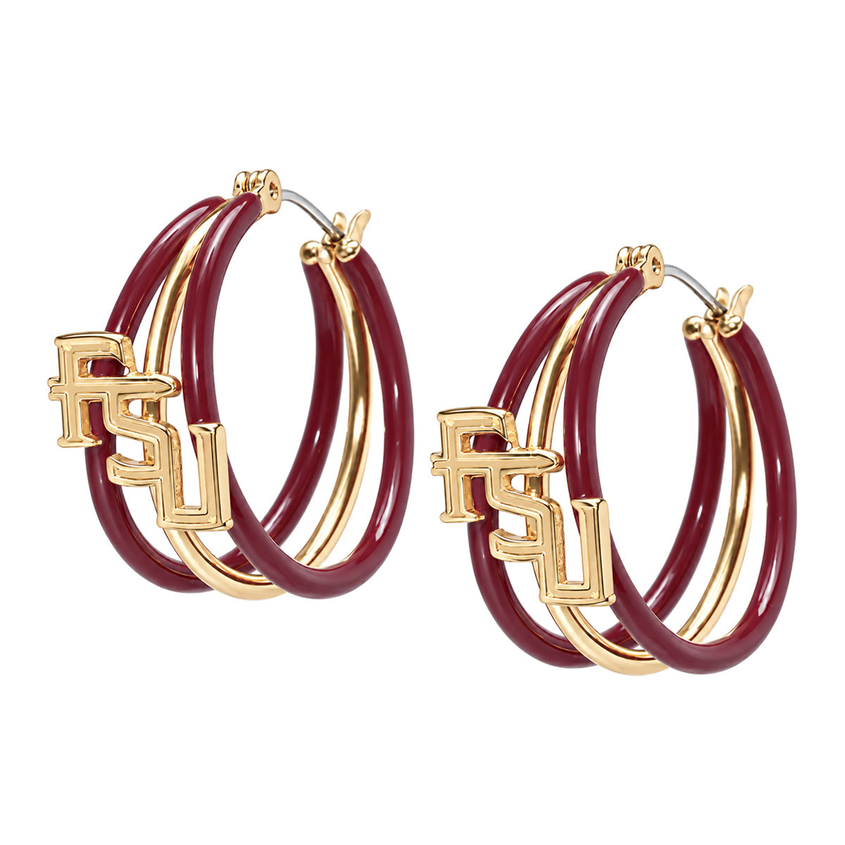 Emerson Street Stacked FSU 3 Circle Dangle Earrings