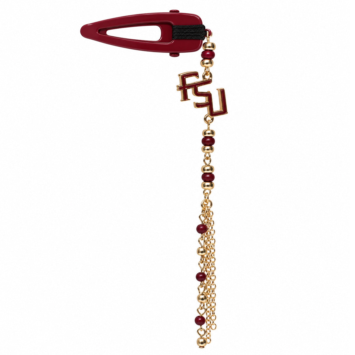 Emerson Street Stacked FSU Beaded Dangling Chain Hair Clip