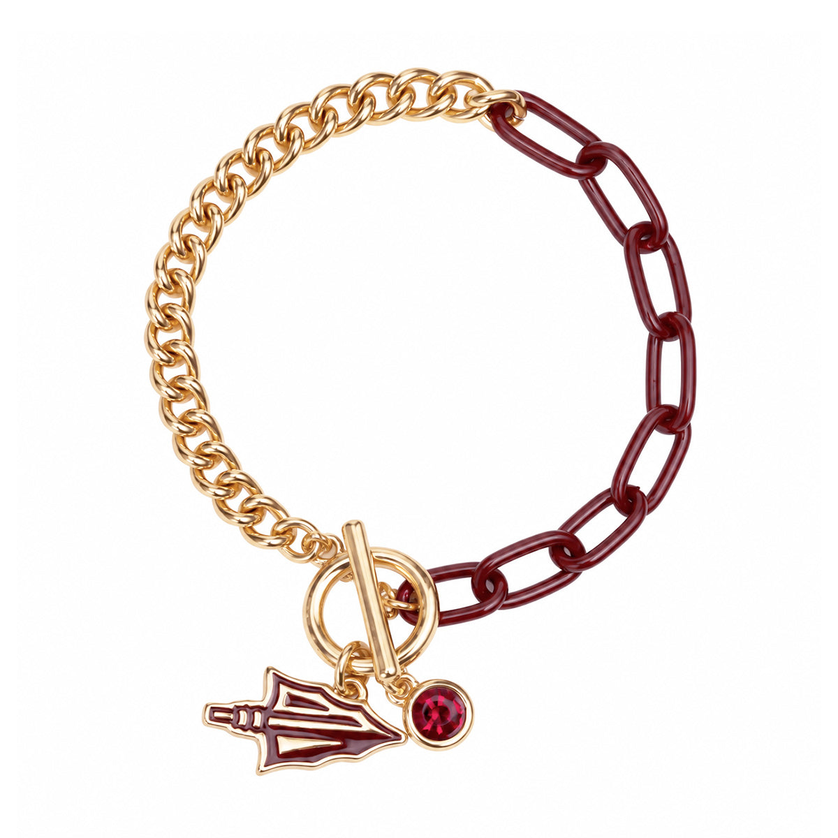 Emerson Street Arrowhead Charm Bracelet - Gold/Garnet