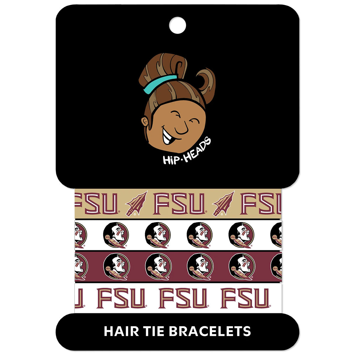 Hip Heads Florida State 4pk Hair Tie Bracelet Set