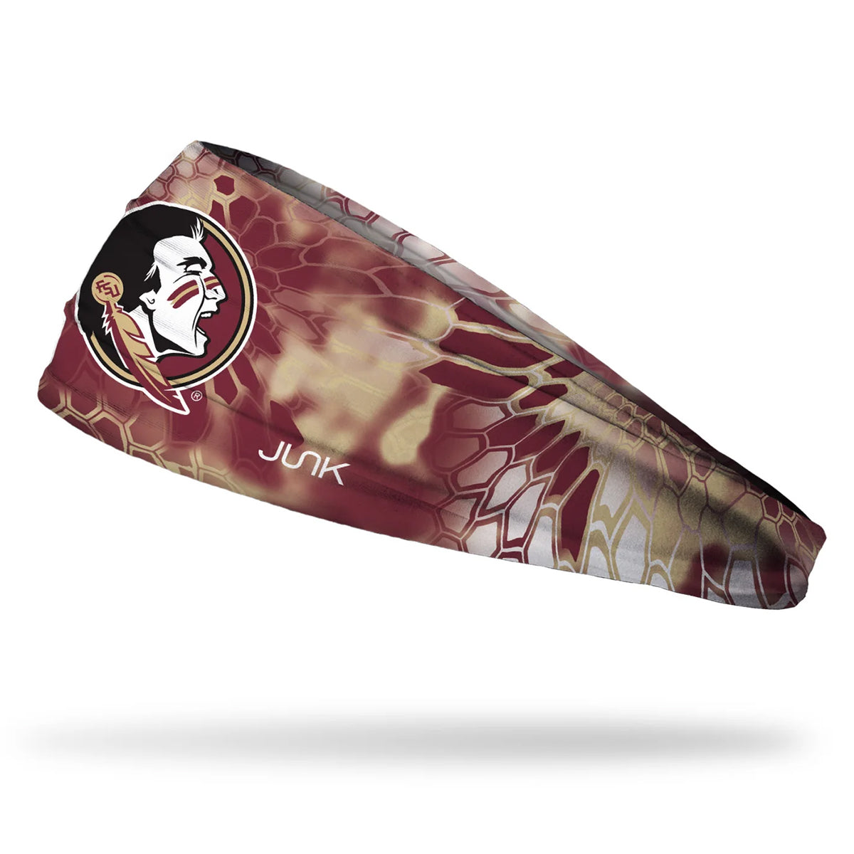 Junk Brands Seminole Logo Kryptek Headband - Garnet/Gold