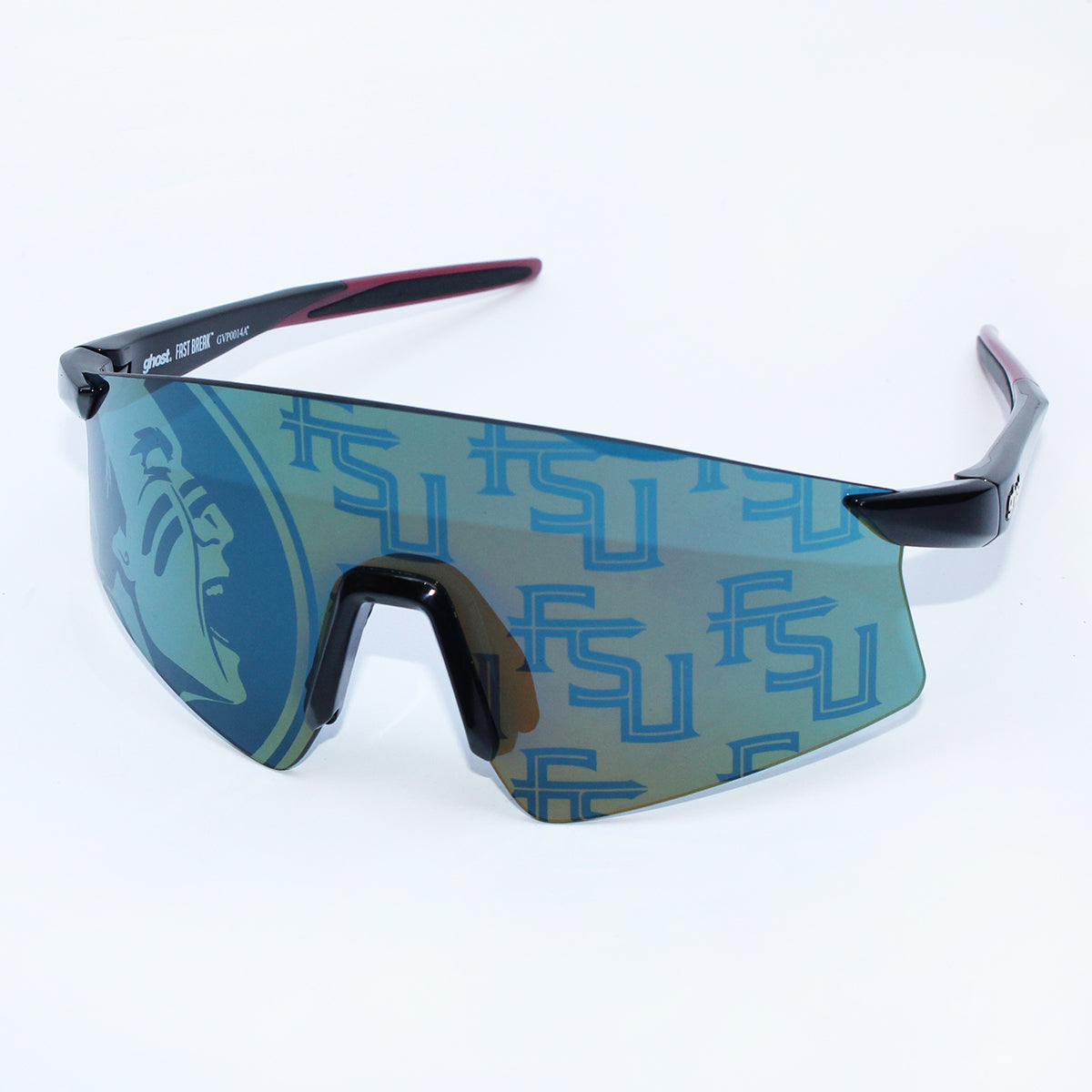 Ghost Vision Seminole Logo/Stacked FSU Lens Design Rimless Profile Sunglasses - Black/Garnet