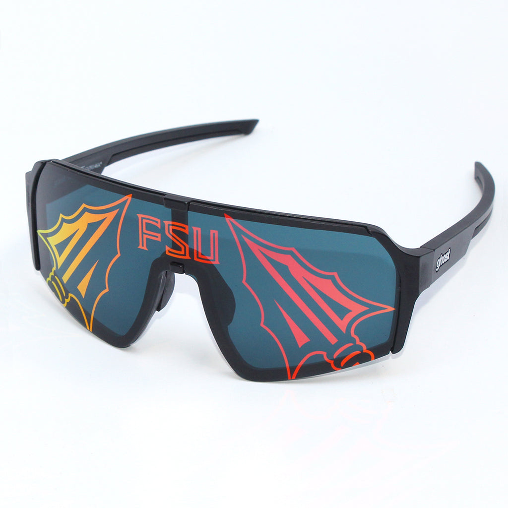 Ghost Vision FSU Arrowhead Lens Design Classic Shield Sunglasses - Black