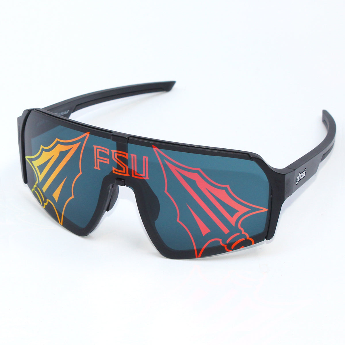 Ghost Vision FSU Arrowhead Lens Design Classic Shield Sunglasses - Black